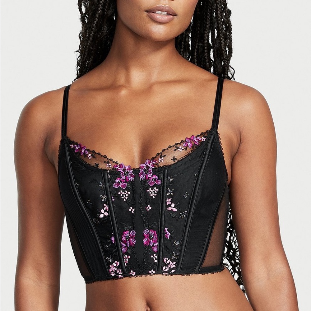 Victoria’s Secret Very Sexy Floral Embroidery Corset Top